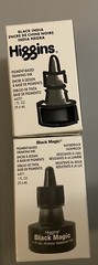 Lot of 6 Higgins Ink Bottles Calligraphy Ink & Black Magic Pigment Drawing Ink
