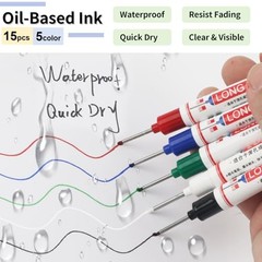 15 Pcs Long Nib Marker, 20 mm Long Head Deep Hole Marker Pens, Fine Colorful