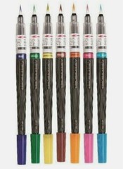 NEW 7-Pack Pentel Assorted Color Brush Art Pens GFL Nylon Tip Calligraphy Marker