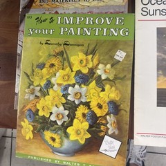 Lot of 4 Vintage Walter Foster How To Draw Paint Books Flowers Sea Sunsets