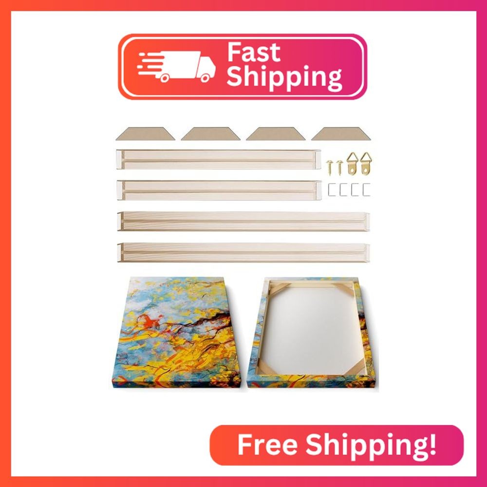 DIY Wooden Canvas Stretcher Bars Canvas Frame Kit for Gallery Wraps – Sturdy Sol