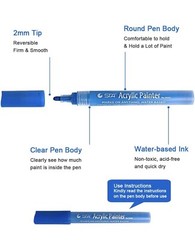 JR.WHITE Acrylic Paint Markers Pens Set of 12 Colors: Great for Kids Adults Art