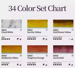 Mijello Mission Tourmaline Two Tone Granulation Watercolor Set of 34 MGC-8034