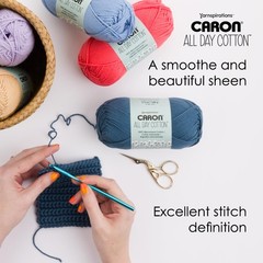 Yarn Caron All Day Cotton 3 Pack 3.52 oz Grass Green 173 Yards Yards 3.52