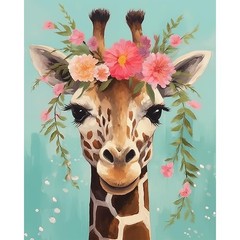 Giraffe Paint by Numbers Kit for Adults – Animal Paint by Number on Canvas Witho