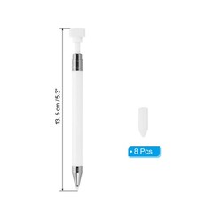 Fine Point Diamond Art Pen Diamond Art Accessories with 8Pcs Wax White