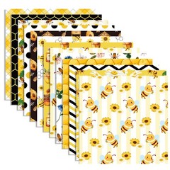 24 Sheets Honey Bee Pattern Paper 11.8 x Inch Scrapbook Multicolor