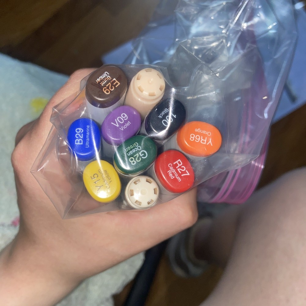 Copic Alcohol Markers Set Of 9 (Light Peach Included But Not Counted)