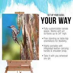 U.S. Art Supply Coronado Wooden French Style Field Studio Sketchbox Tripod Easel