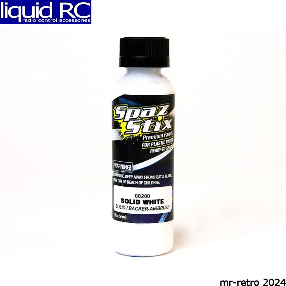 Spaz Stix 00200 Solid White/Backer Airbrush Ready Paint 2oz Bottle