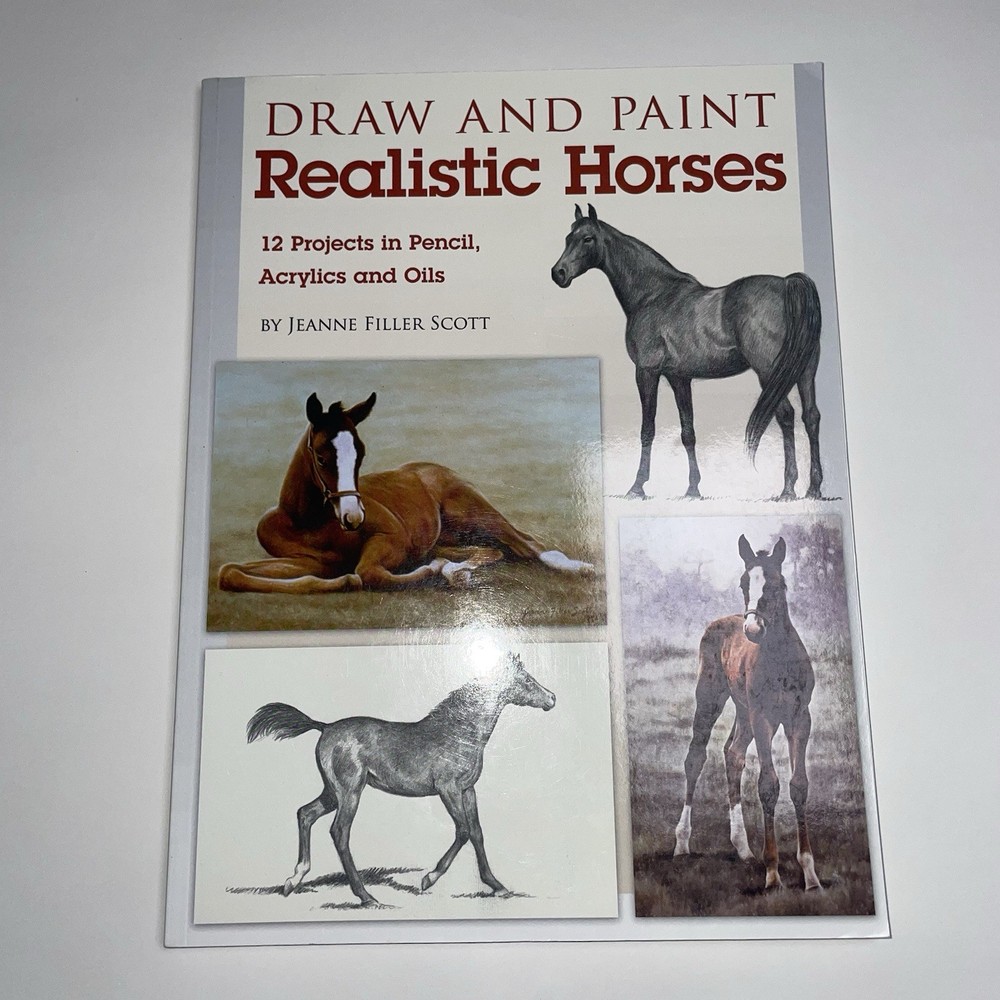 Draw And Paint Realistic Horses 12 Projects Pencil Acrylic Oils Art Scott Book