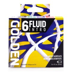 Fluid Acrylics Intro Set 6 Color 1 Fl Oz Bottles Professional Paint Art