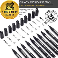 MARTCOLOR Micro Pen Fineliner Pens, 10 1 Count (Pack of 10), Black – 10 Pack