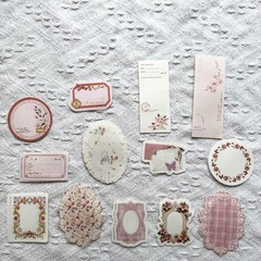 100PCS Vintage Floral Scrapbook Paper,Textured Paper Assorted Set, Pink