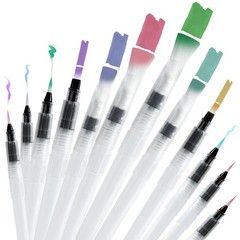 Junreox 12Pcs Watercolor Brush Pens, Premium Leakproof Water Brush Pen with 6…