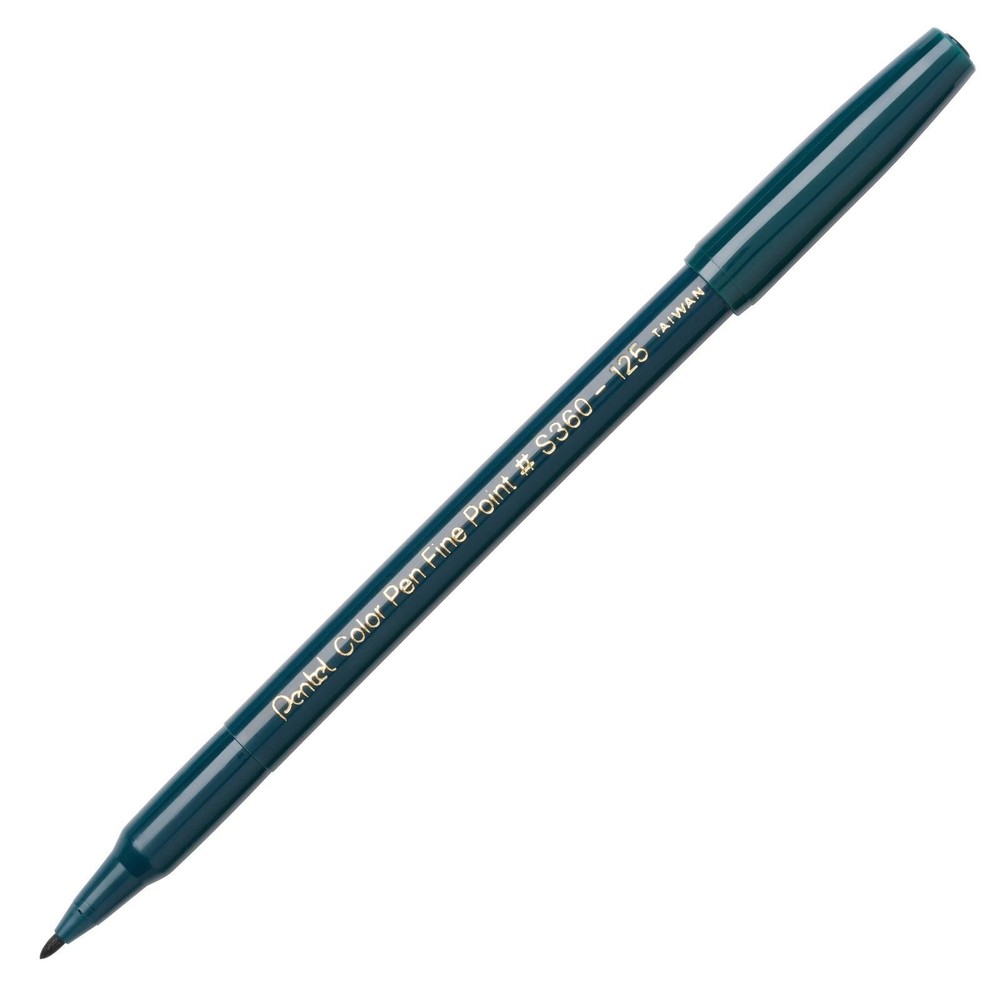 S360-125 Pentel Arts Color Pen Marker, Fine Point, Dark Green Ink, Pack of 1