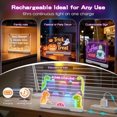LED Light Board Drawing Pad for Kids, Rechargeable Glow Art Tablet with 12 Color