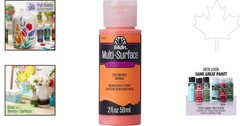 Easy Cleanup Neon Orange Acrylic Paint – 2 oz, Perfect for Indoor/Outdoor Art