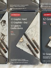 Lot of 6 Derwent Graphic Drawing Pencils 12 Tin Set Soft Medium Hard NEW Sealed