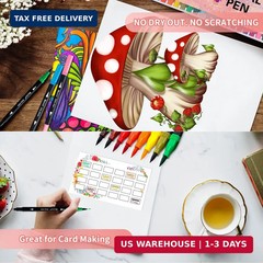 Aen Art Dual Brush Markers for Adult Coloring Books, 24 Colored Fine Point Marke