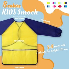 Janmercy 18 Pack Kids Art Smock Waterproof Painting Apron Toddlers Smock with…