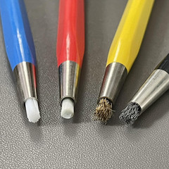 Pixiss Scratch Brush Pen Set with Replacement Tips, Fiberglass, Steel, Brass, Ny