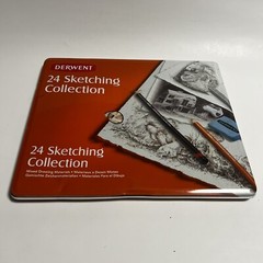 22 Derwent Sketching Collection Mixed Drawing Materials Tin Lightly Used READ