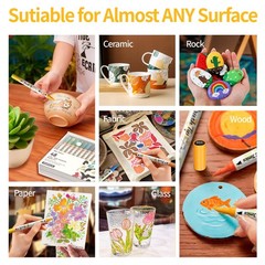 72 Colors Acrylic Paint Markers, Soft Brush Tip Acrylic Markers Set, Dual-Col…