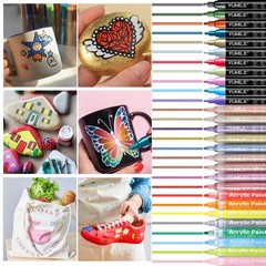 Fumile 120 Color Acrylic Paint Marker Include Metallic Color28Pcsblink Color12