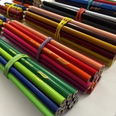 Bundle of Colored Pencils Prang, Liquid Mark, Grafix & Crayola Please Read Desc