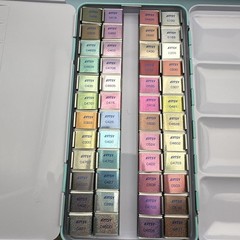 Artsy 48 Color Glitter Solid Watercolor Paint Set In Tin Case New Beautiful Set
