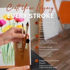 Maestro Series – Sable Watercolor Brushes 8Pcs Kolinsky 0.4 inches, Wood