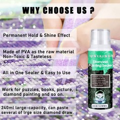 2 Pack Diamond Painting Sealer 5D 2 Bottles X 120ML, Clear