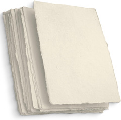 Wanderings Handmade A4 Cream Mixed Media Paper with Deckle Edge – 8.3″ X 11.7″ –