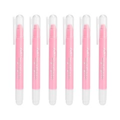 Solid Highlighters, 6 PCS Twistable Fluorescent Highlighter Markers, Pink