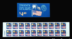 1987 US Booklet BK156! 4th of July Fireworks Pane of 20 Stamps 2276a! BV 15.75