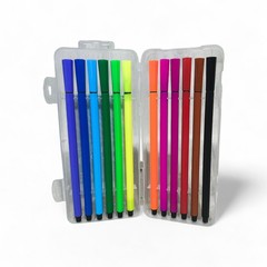 Easynote Washable Fibre Tip Pens 12 Pack Colour Marker Set Kids Colouring Art