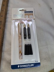 Staedtler Calligraphy Pen Set Writing Lettering 8 Piece Fine Broad Large Nibs