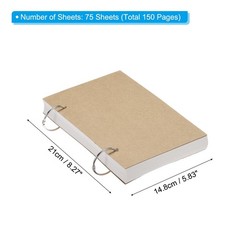 6 x 8″ 160GSM Loose Leaf Sketch Book, 150 Pages 75 Sheets Art Sketchbook
