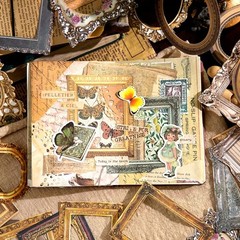 30PCS Vintage Scrapbook Paper Photo Frames for Junk Journal Collage DIY Crafts