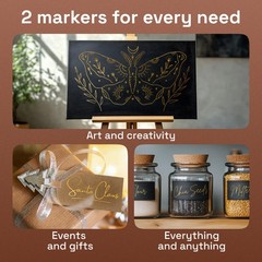 Gold Acrylic Paint Markers – 0.7mm Extra Fine-Tip Metallic Pens for Crafting