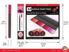 Acrylic Paint Pens 22 Assorted Red And Pink Pro Color Series (0.7 EXTRA FINE)