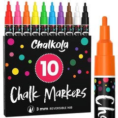 10 PCS Fine Tip Chalk Marker Set 3mm Reversible Nib Chalkboard Whiteboard