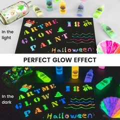 Glow in The Dark Paint, 18 Bright Colors 22ml/0.75oz Blacklight Paint Set,