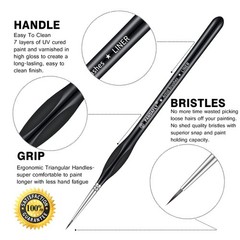 15pc Detail Paint Brushes Set Miniature Fine Art Acrylic Oil Model Face Nail