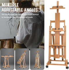 Adjustable H-Frame Easel for Two Canvases, Foldable & Professional Design