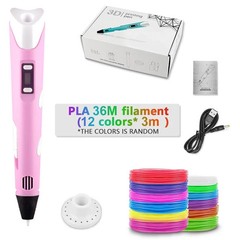 3D Printing Pen Set 3D Drawing Pen with LED display 12 color Filament Kids gift