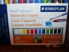 2011 STAEDTLER Karat Aquarell 12 Watercolor Crayon Set in Metal Storage Tin NEW
