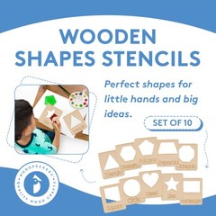 Set of 10 Eco-friendly Geometric Stencils for Painting & DIY Crafts |Woodpeckers