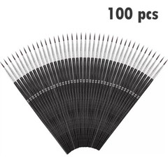 100PC Very Small Paint Brushes Fine Tip for Nail Art Model Craft Painting Black